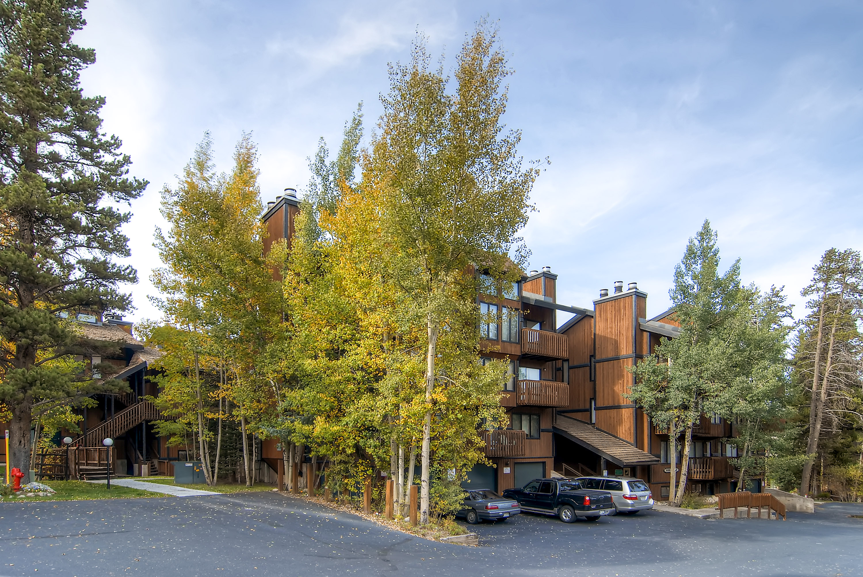 Enjoy the aspens right outside of your window from the top floor unit.