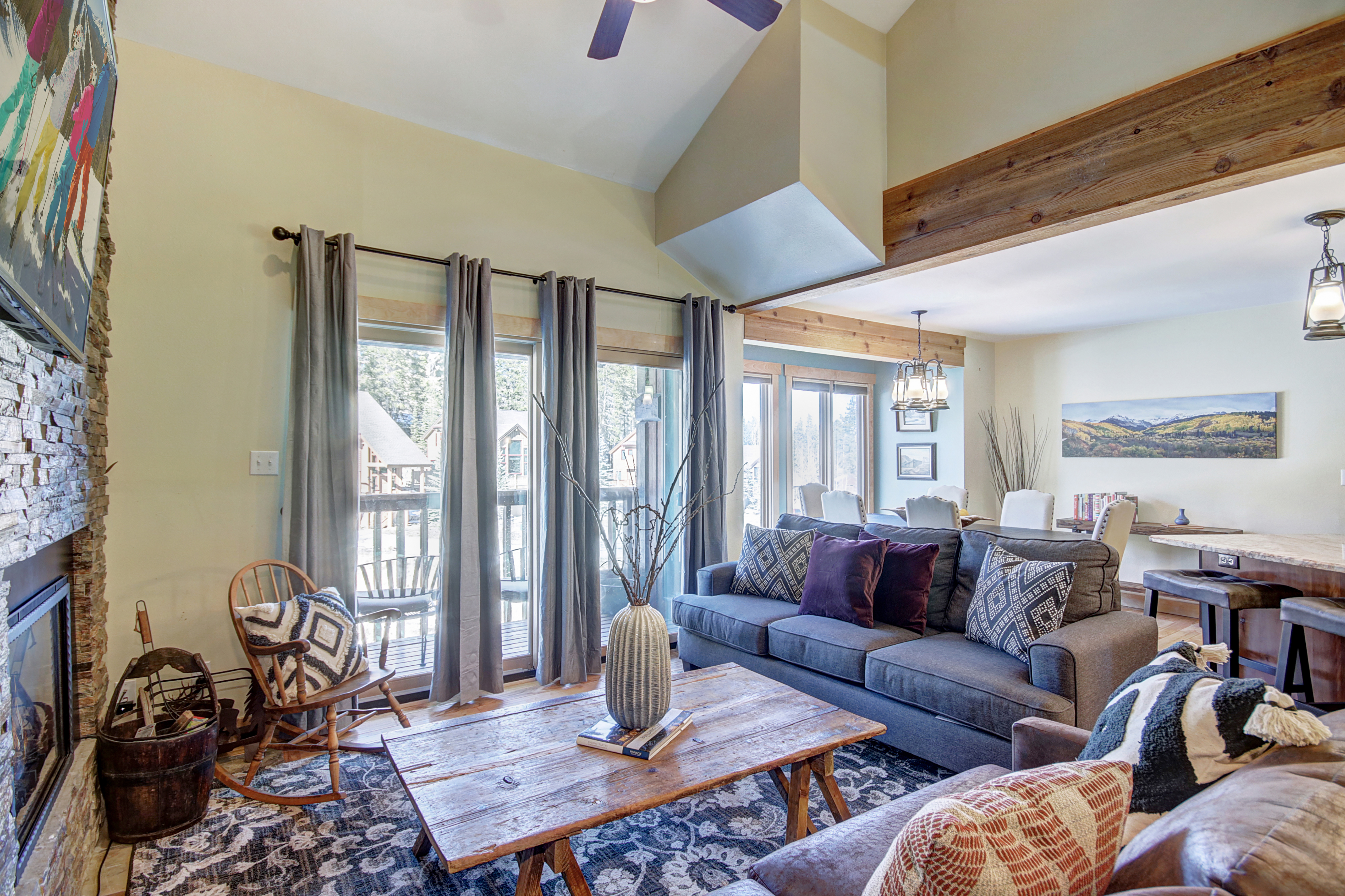 Watch skiers on the slopes from the private deck - 4 O’Clock Lodge D26 Breckenridge Vacation Rental