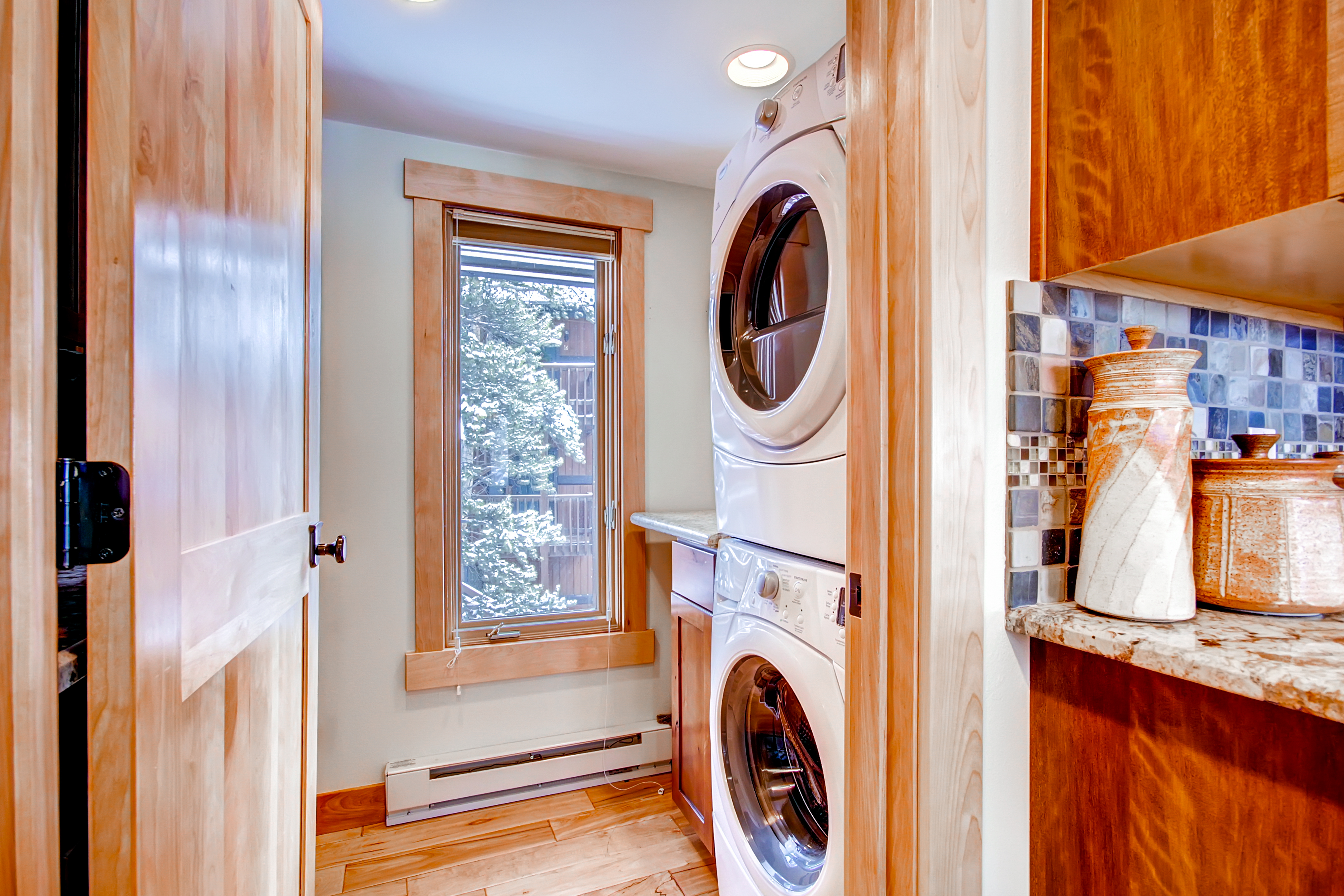 Washer and Dryer located off of the kitchen - 4 O’Clock Lodge D26 Breckenridge Vacation Rental