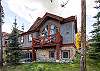 Backside exterior view of balcony and hot tub area - Amber Sky Breckenridge Vacation Rental 
