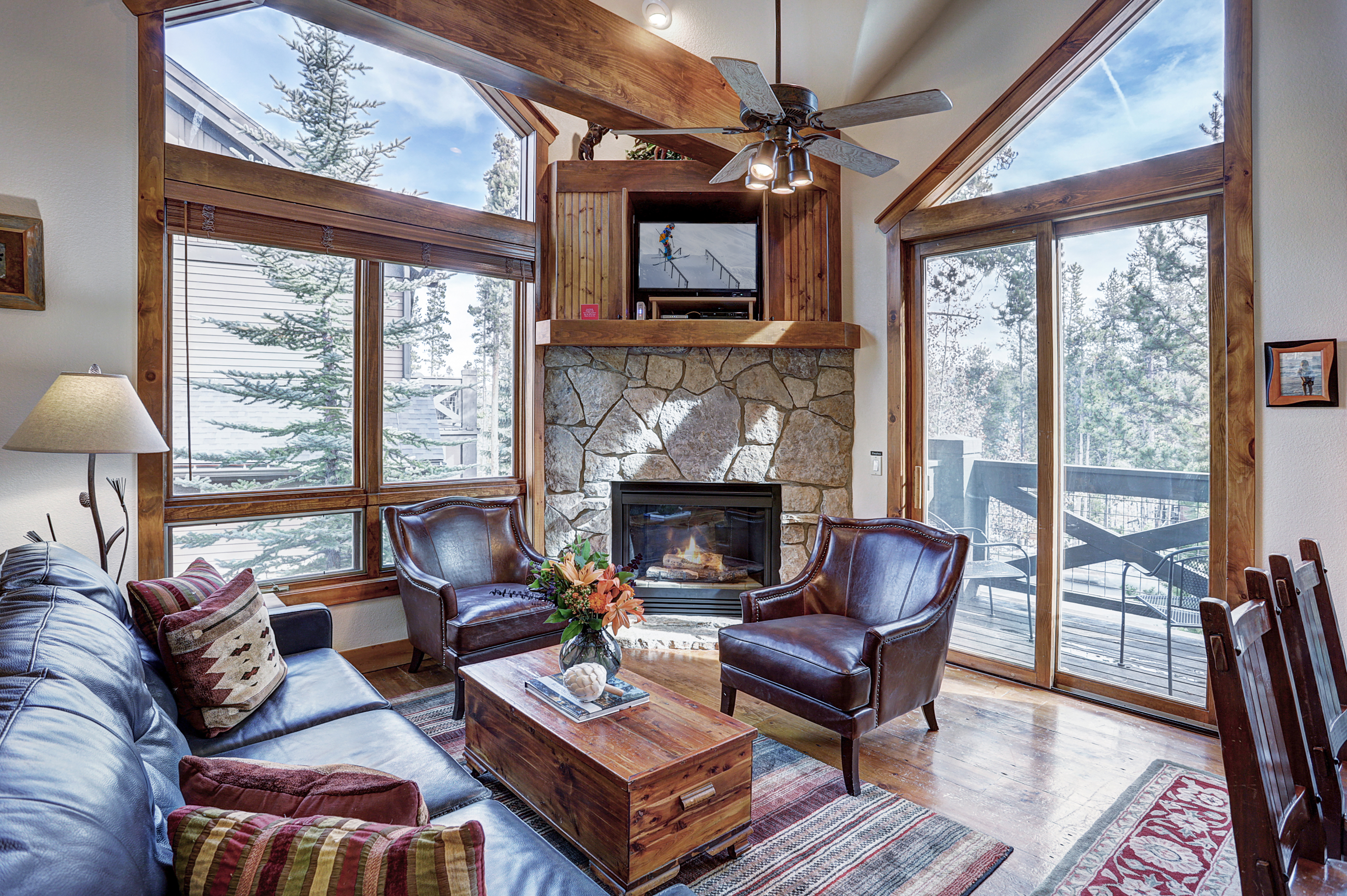 These gorgeous large windows bring a lot of natural light into the living area - Amber Sky Breckenridge Vacation Rental
