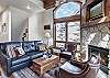 Turn on the gas fireplace and cozy up on a chilly night - Amber Sky Breckenridge Vacation Rental 