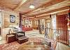 Overview of upper level family room and sleeper sofa - Arrow Darrow Breckenridge Vacation Rental 