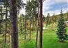 Enjoy beautiful views of the forest and mountains from the private deck - Atrium 108 Breckenridge Vacation Rental 