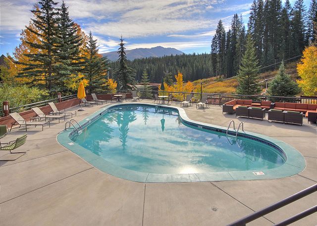 Spacious pool with beautiful 360 views - Beaver Run Black Diamond Penthouse Breckenridge Vacation Rental