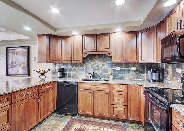 The large kitchen is the perfect place to make home cooked meals. - Beaver Run Black Diamond Penthouse Breckenridge Vacation Rental