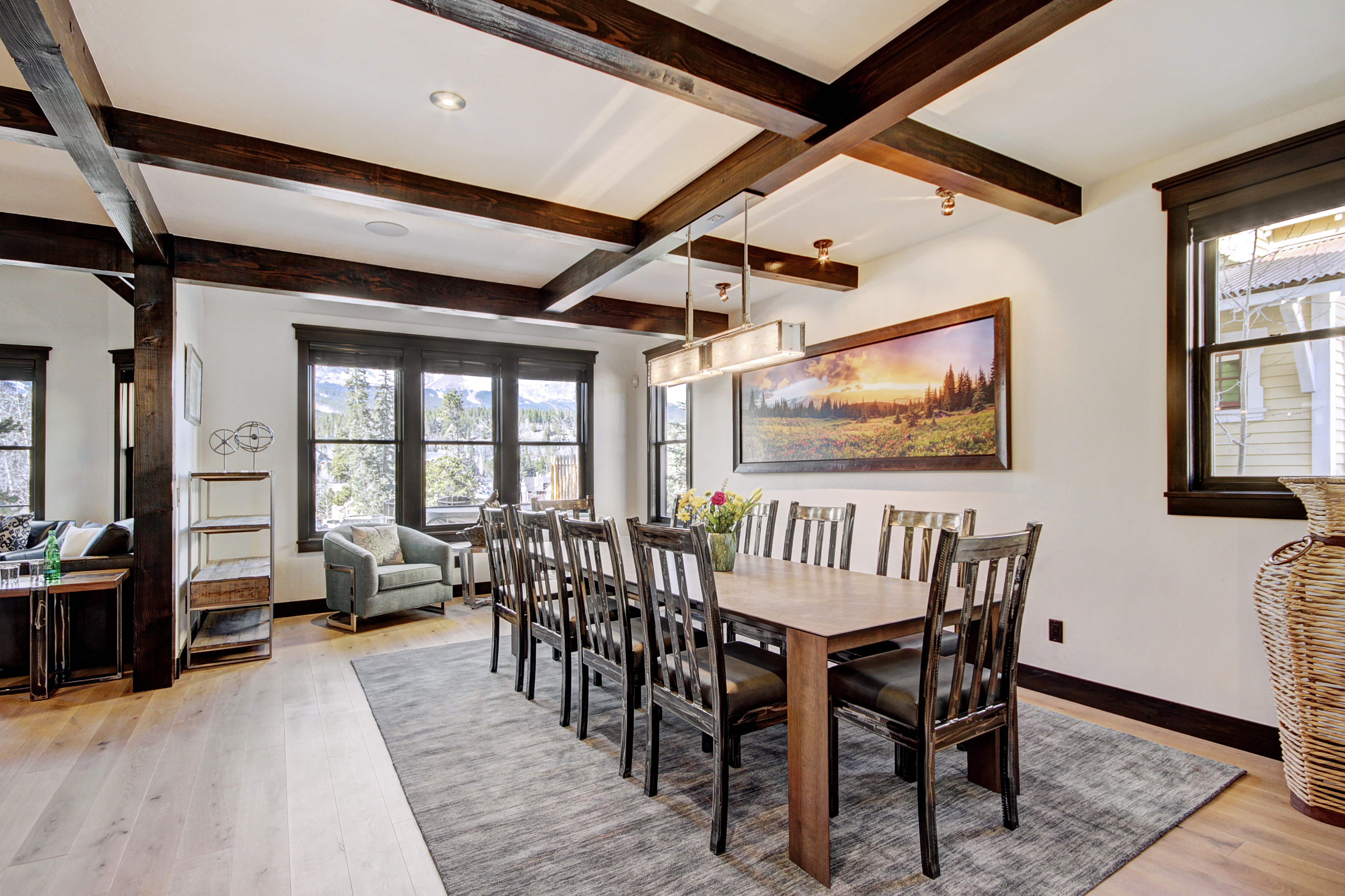 Dining Capacity – Up to 16 (10 at dining table, 6 at kitchen bar area) -  The Bogart House Breckenridge Vacation Rental