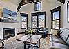 The vaulted ceilings add to grandeur to the spacious living room - The Bogart House Breckenridge Vacation Rental 