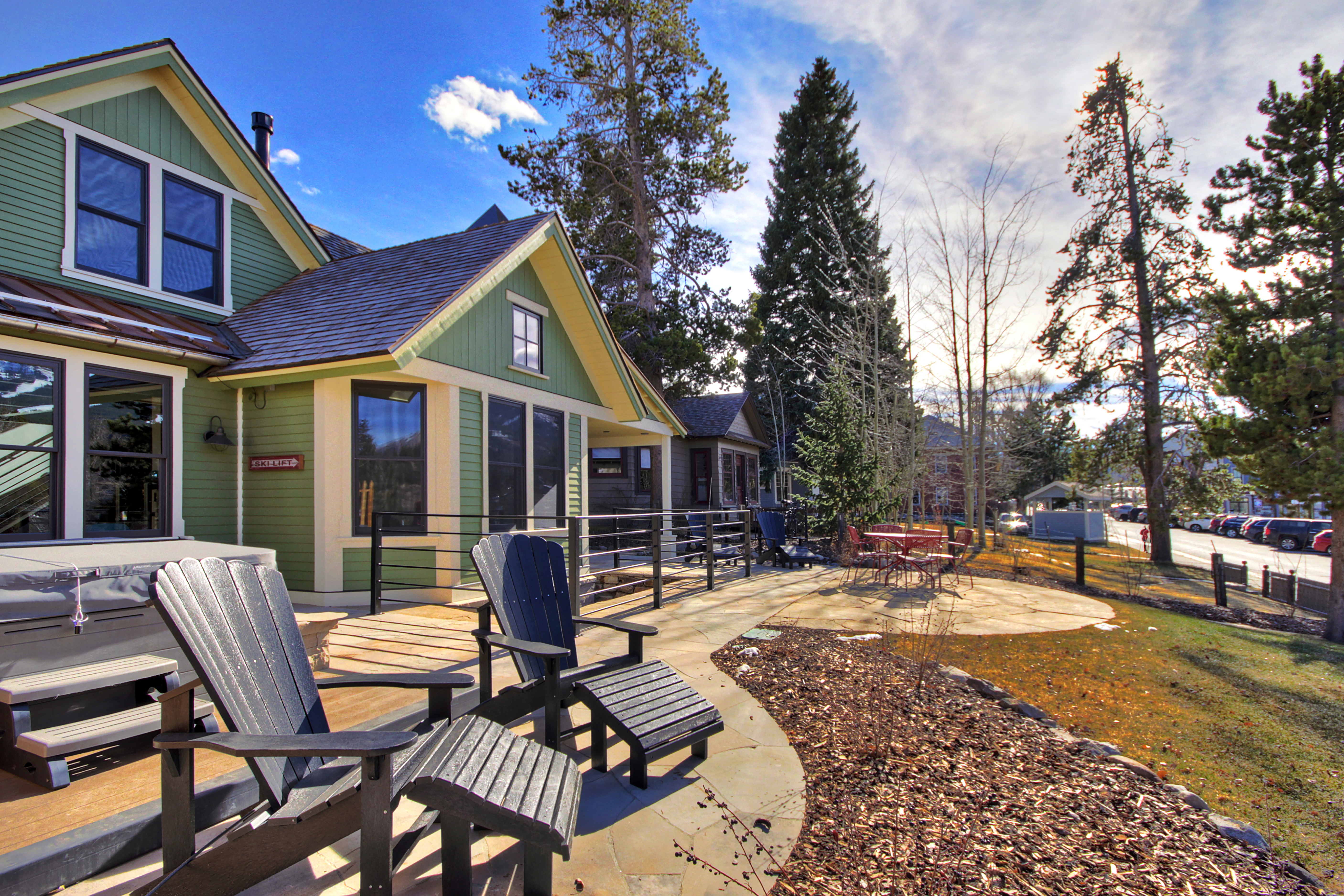 The back patio is the perfect place to spend time with your family. -  The Bogart House Breckenridge Vacation Rental