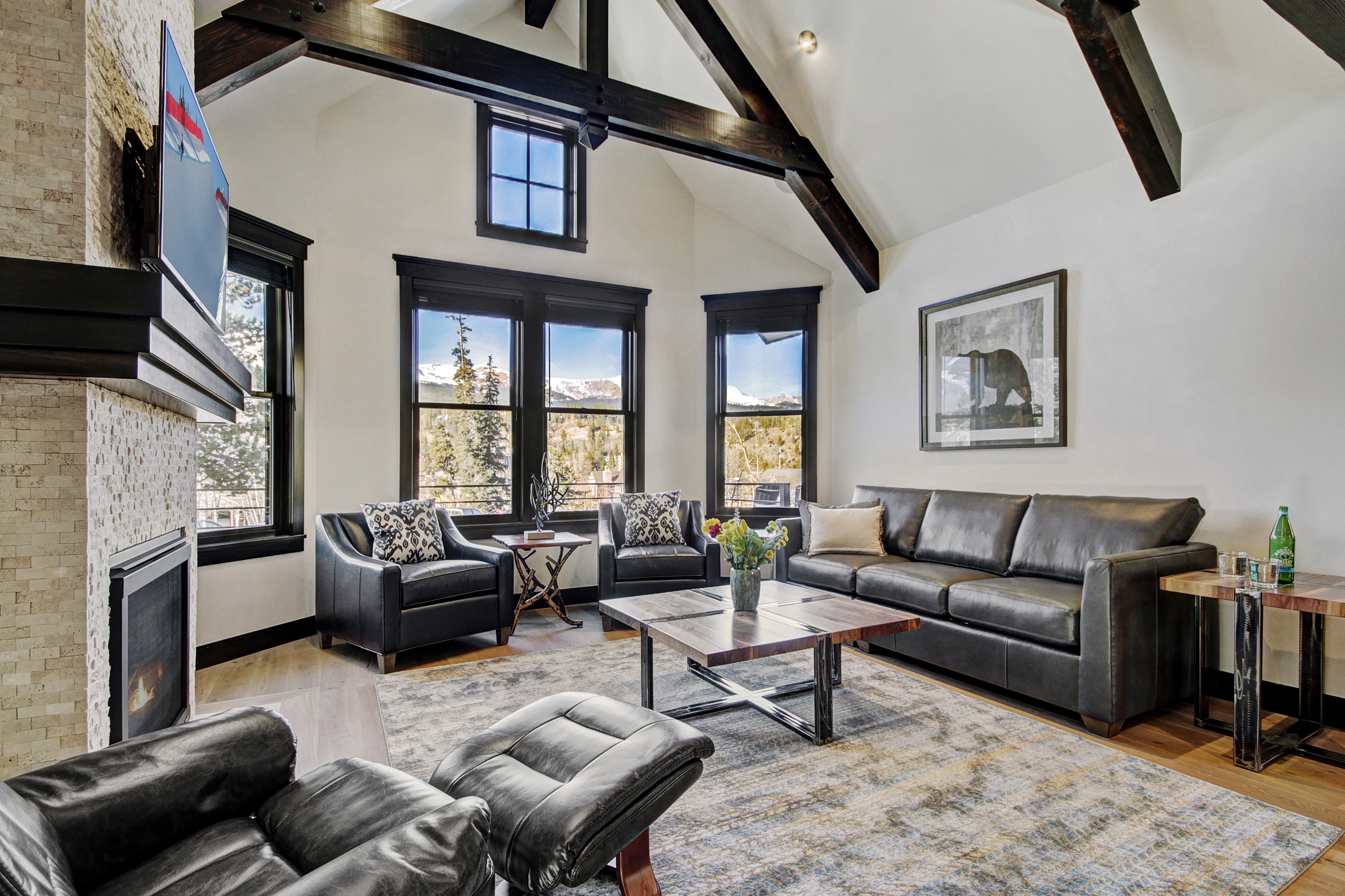 Additional view of living area with views of the Ten Mile Range - The Bogart House Breckenridge Vacation Rental
