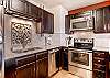 Stainless steal appliances in the modern kitchen. - Cimarron 301 Breckenridge Vacation Rental 