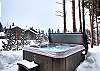 Enjoy a warm soak in the private hot tub - Cloud Cabin Breckenridge Vacation Rental 