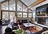 Spacious modern living room - Cloud Cabin Breckenridge Vacation Rental 
