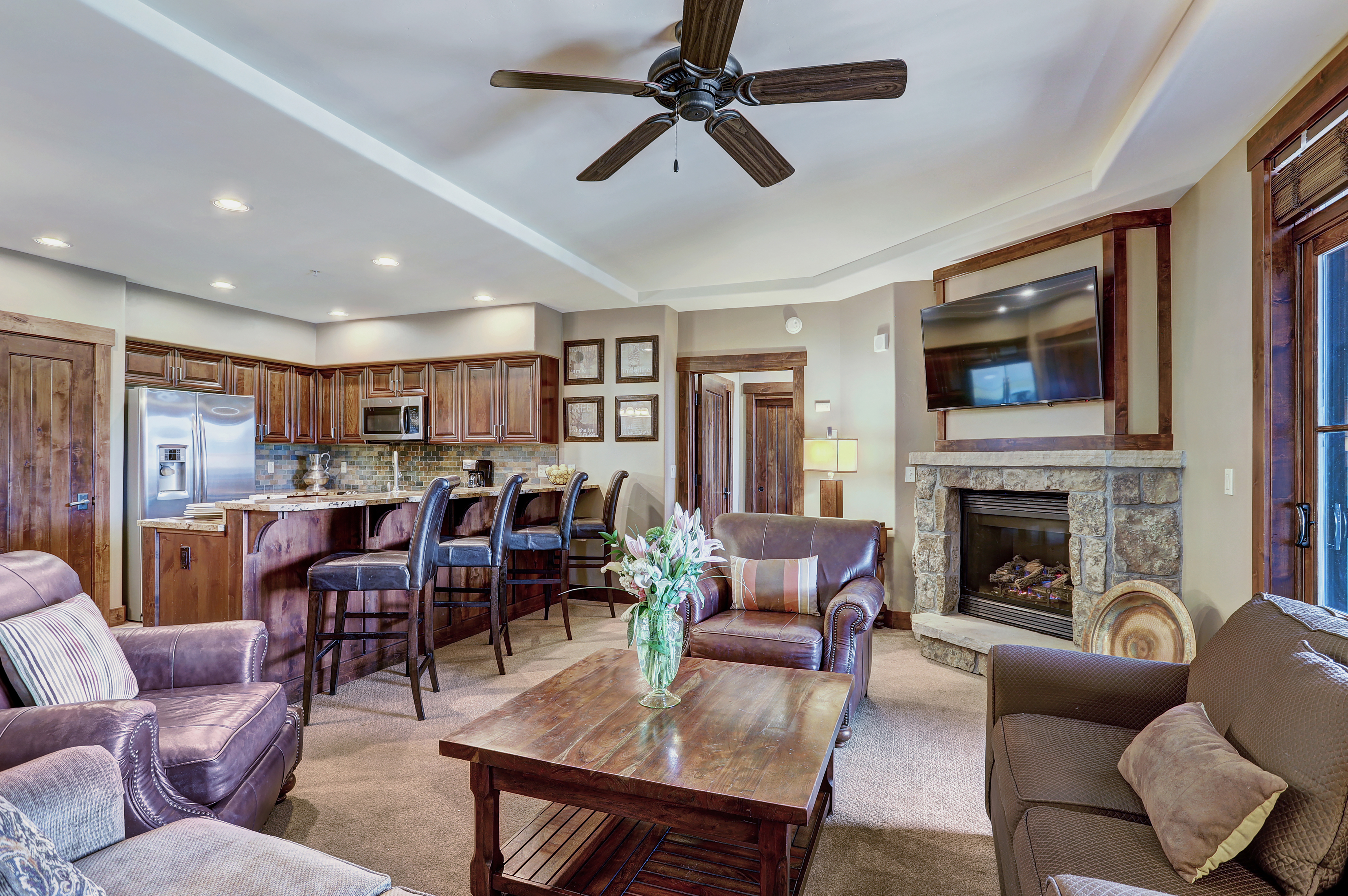 Enjoy family time in this open concept kitchen and living area.