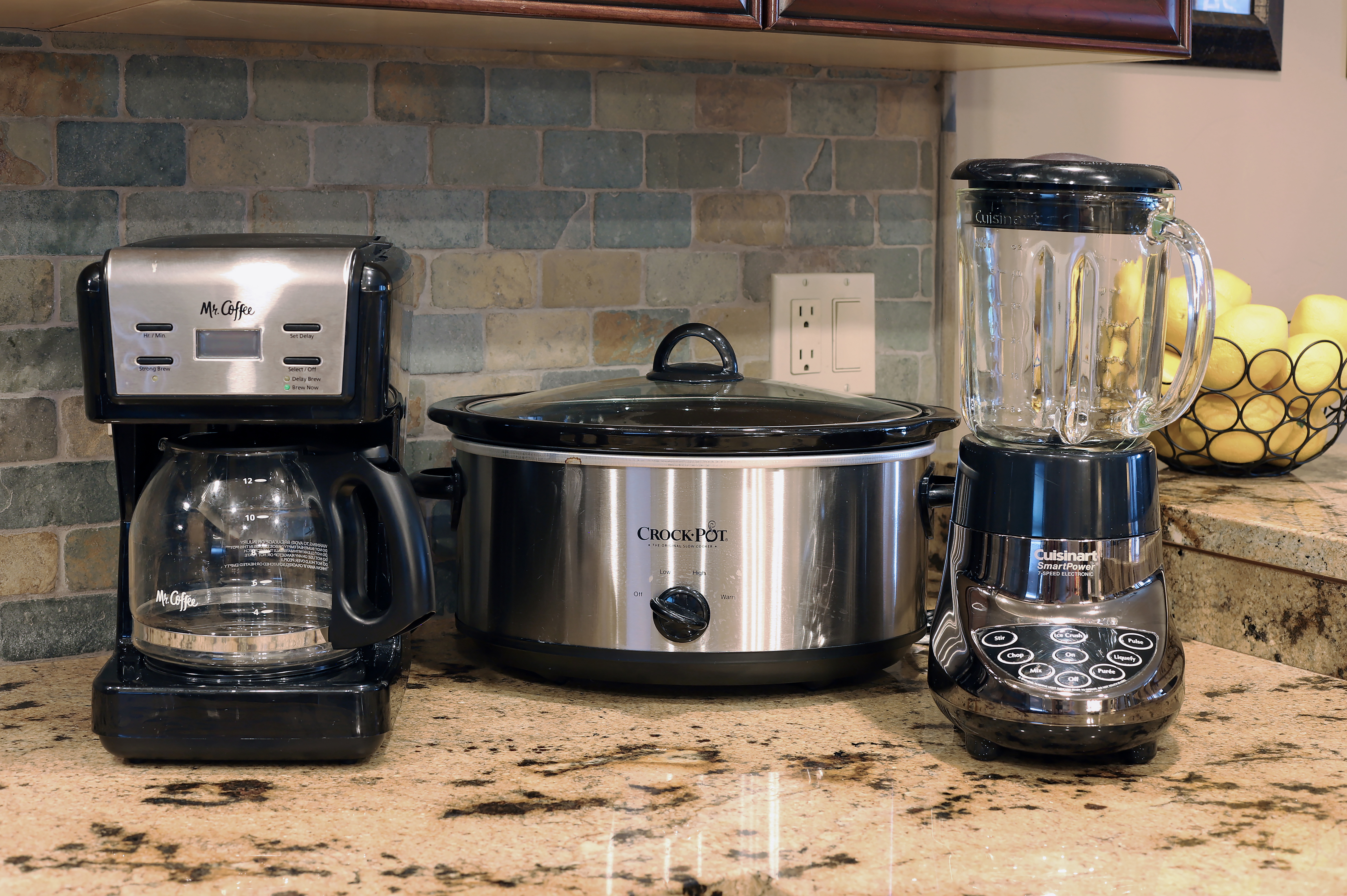 12 pot coffee maker, blender, toaster and crock pot included in the kitchen.