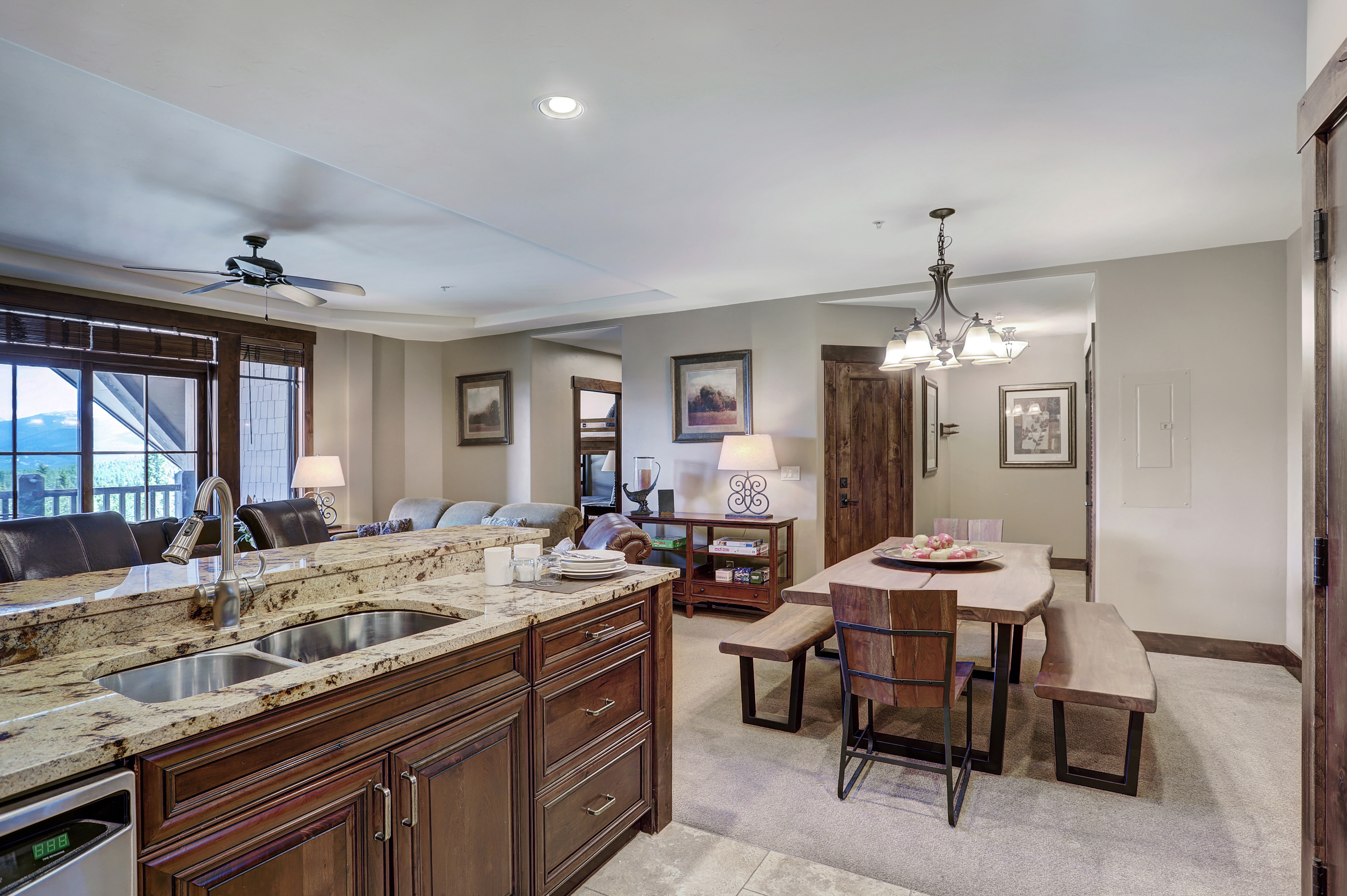 The open concept living, kitchen and dining area is perfect for entertaining.