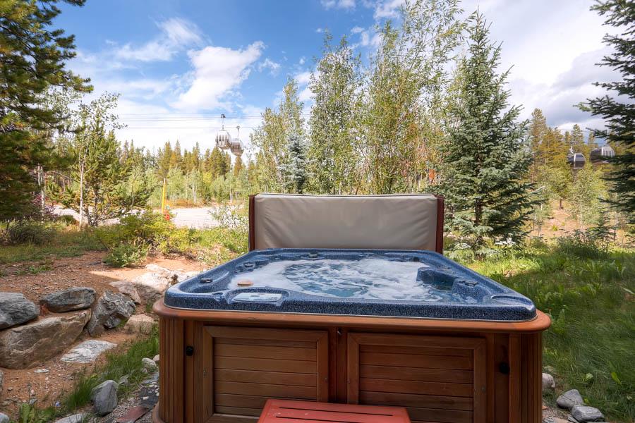 Private hot tub located on the lower level patio