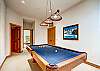 Pool table, located on the lower level - Dunkin Hill Lodge Breckenridge Vacation Rental 