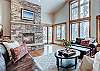 Spacious living room with gorgeous views - Highlands Trail House Breckenridge Vacation Rental