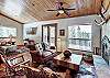 Living area with gas fireplace - Lodge at Boreas Pass Breckenridge Vacation Rental 