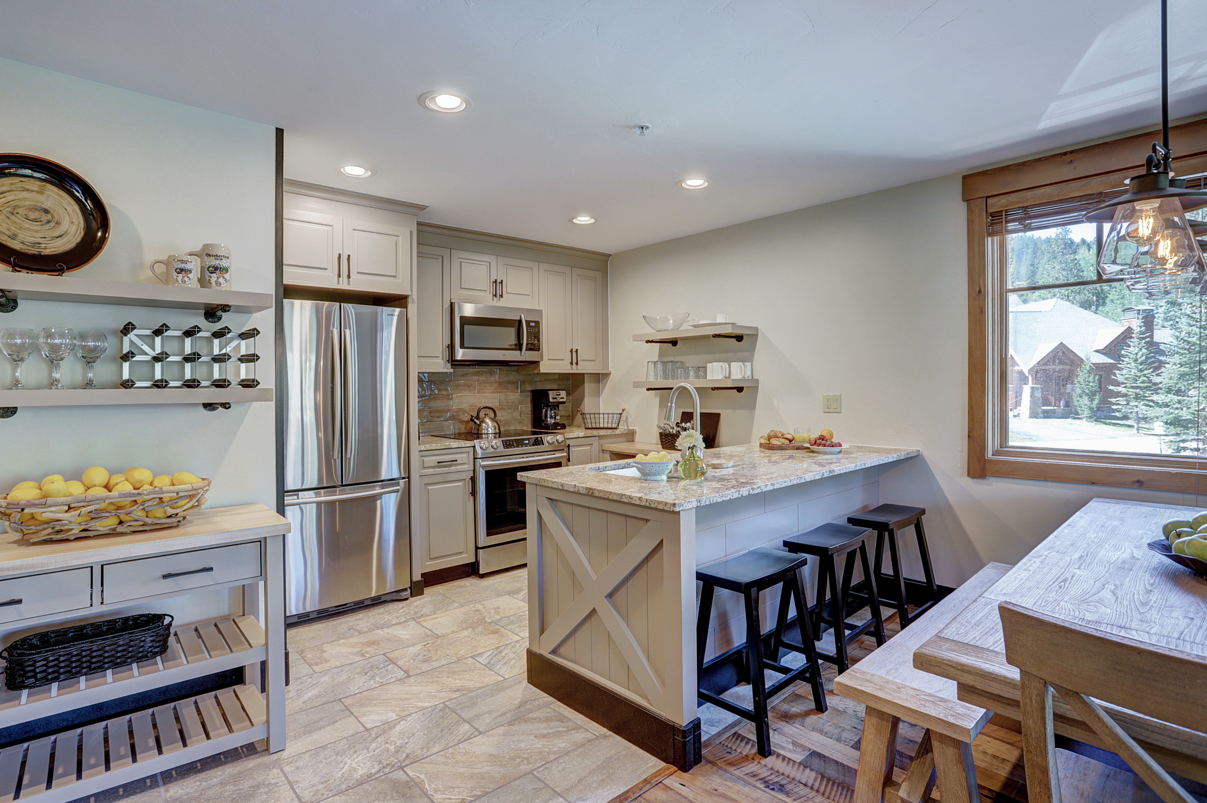 The cook in your group will love this remodeled kitchen with granite counters and stainless appliances
