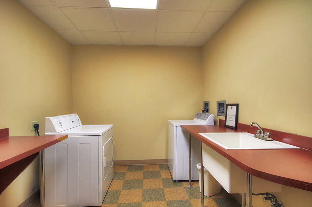 On-site shared laundry facilities