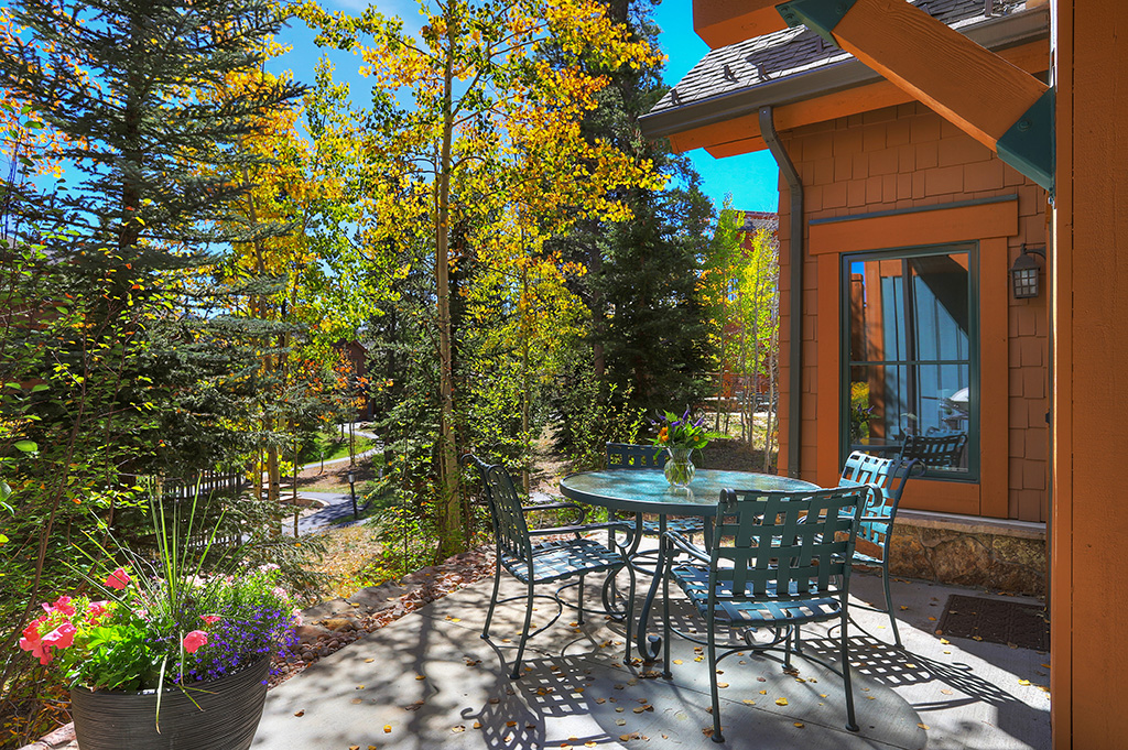 The back patio is the perfect place to unwind after a day exploring Breck.