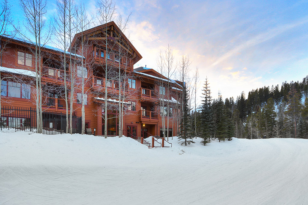 View from the slopes towards the lodge.
