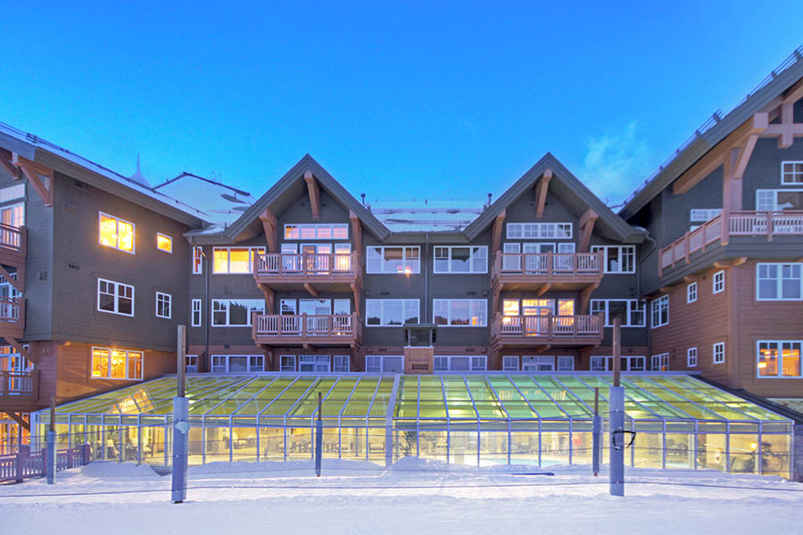 Exterior pool shot- One ski hill place - Breckenridge Vacation Rental