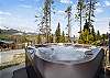 Hot tub overlooking Ten Mile mountain range - Powder Moose Villa - Breckenridge Vacation Rental