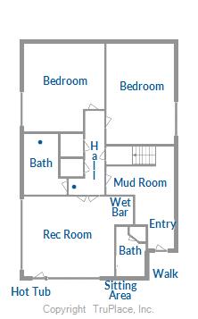 Lower level floor plan - Powder Moose Villa - Breckenridge Vacation Rental