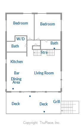 Main level floor plan - Powder Moose Villa – Breckenridge Vacation Rental