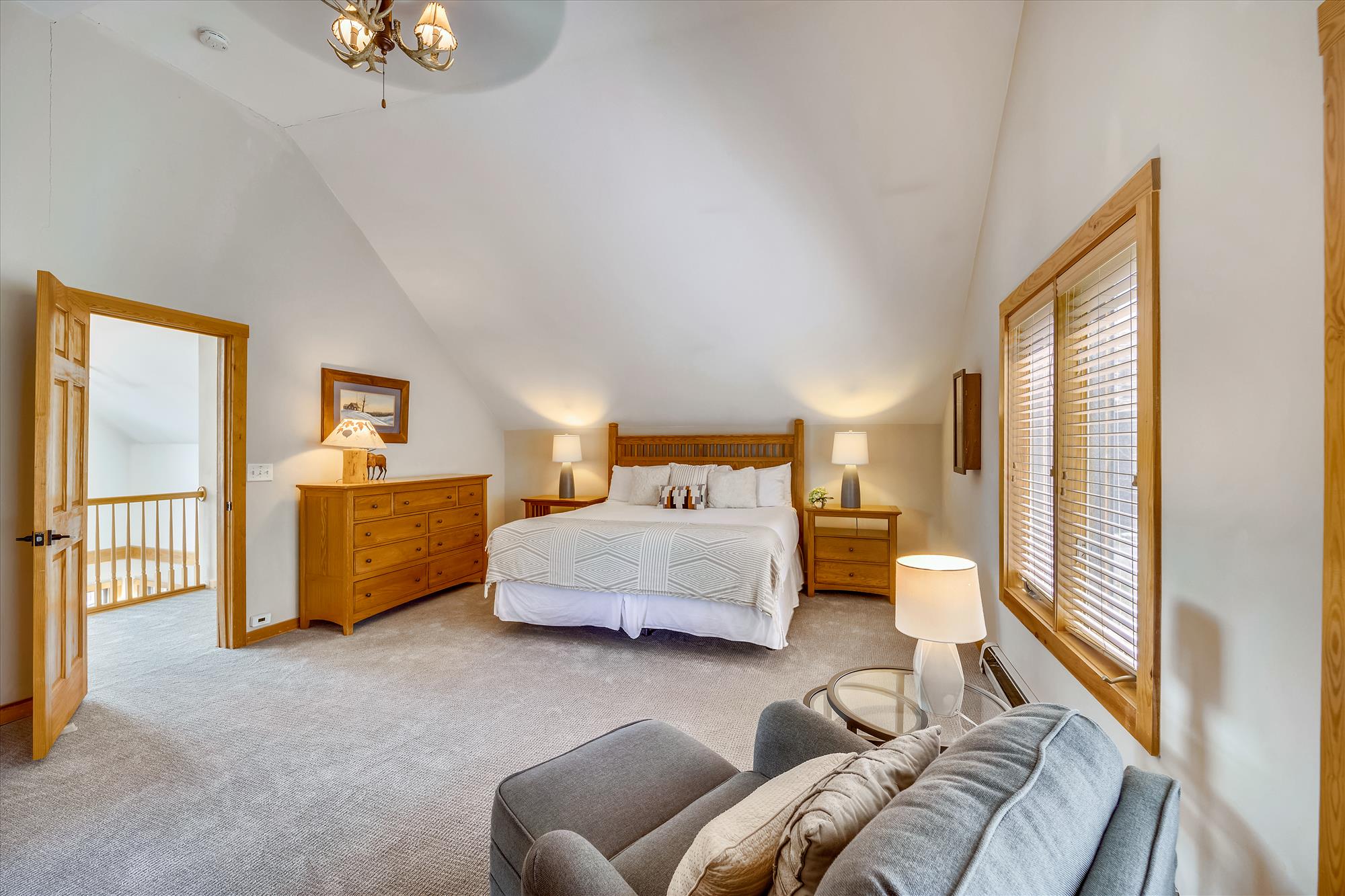 Master King Bedroom with reading chair - Powder Moose Villa - Breckenridge Vacation Rental