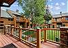 Deck view overlooking the common courtyard - Cedars 53 Breckenridge Vacation Rental