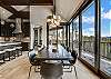 Have a wonderful group meal or game night at the gorgeous dining table - Barton Creek Vista Breckenridge Vacation Rental 