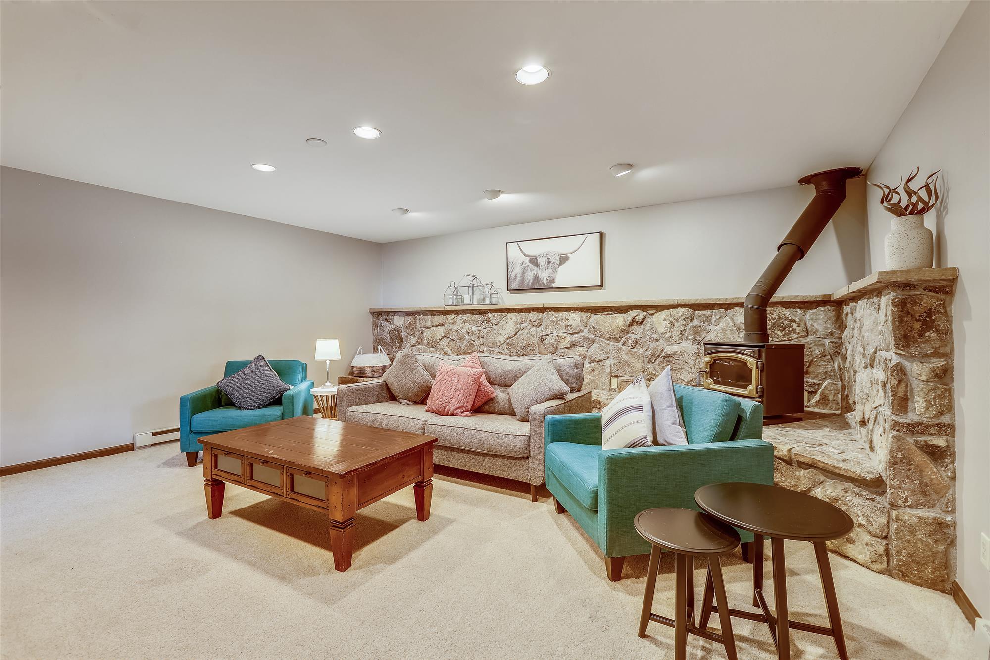 This lower level family room is perfect for movie nights - Calderon De La Breck Breckenridge Vacation Rental