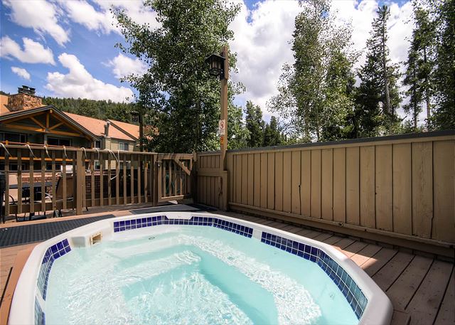 Soak in this spacious communal hot tub after a long day - Atrium 003 Breckenridge Vacation Rental