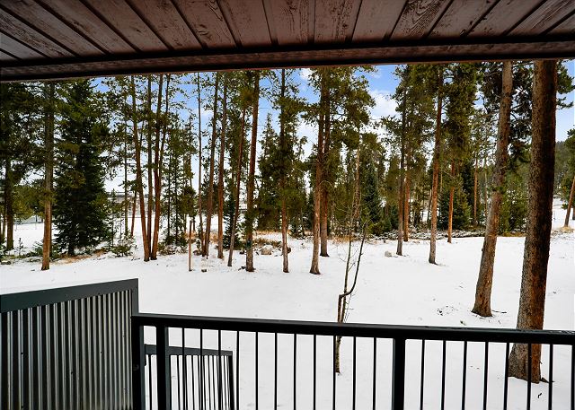 Take in the gorgeous views from the deck - Atrium 003 Breckenridge Vacation Rental