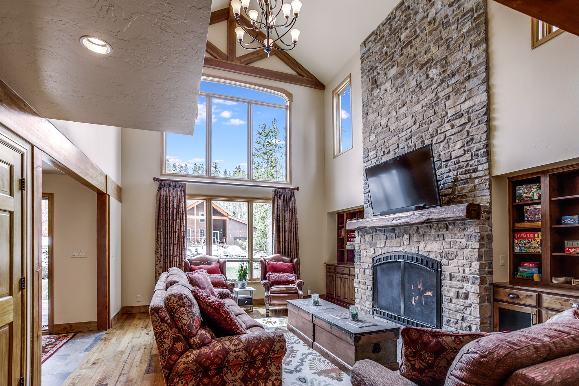 Living area with fireplace - Friendly Fox Chalet - Breckenridge vacation rental
