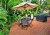 Outdoor BBQ on East lanai, with plenty of room for loungers.
