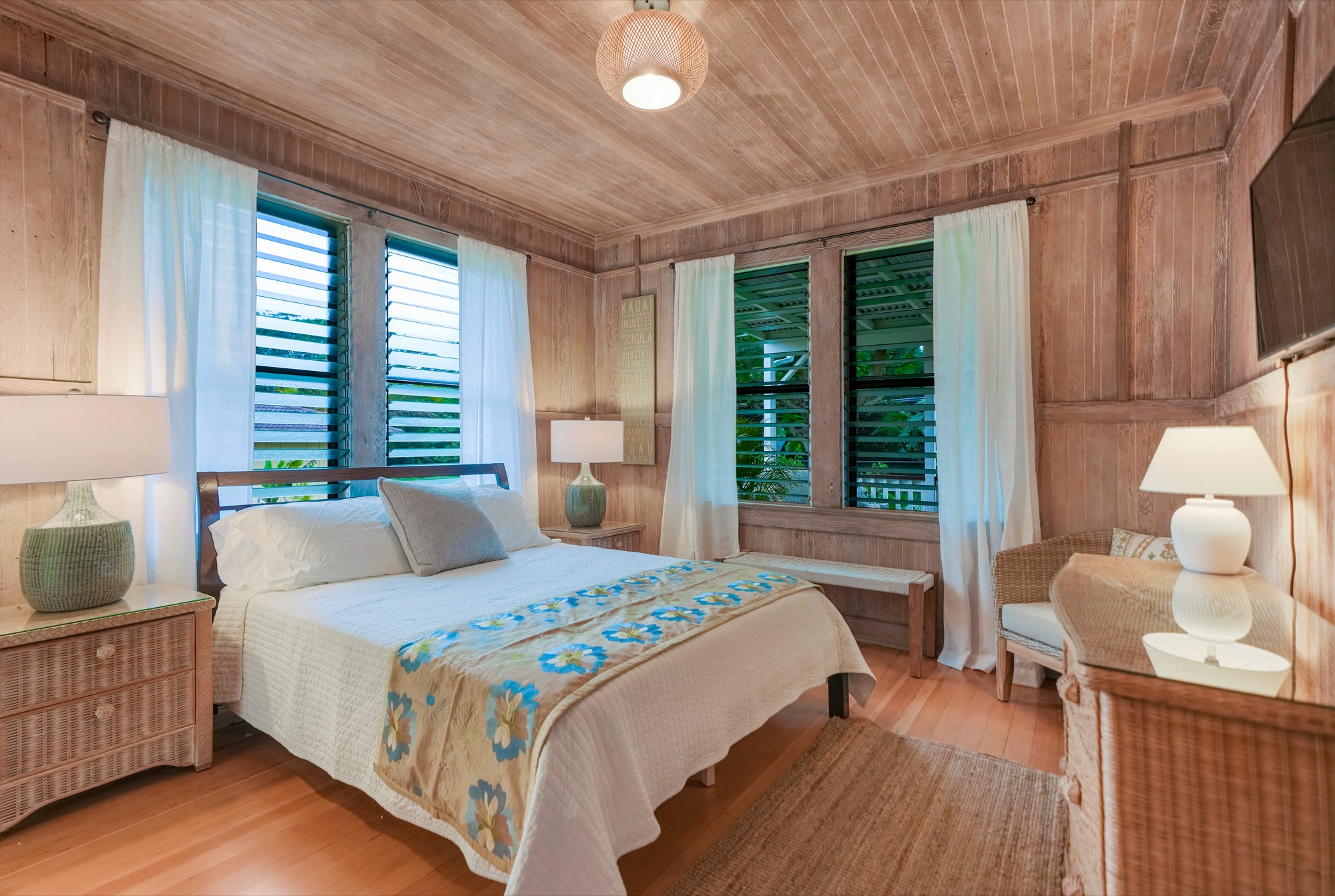 The sound of waterfalls will lull you to sleep in the main house's master bedroom #2, with queen-size bed.