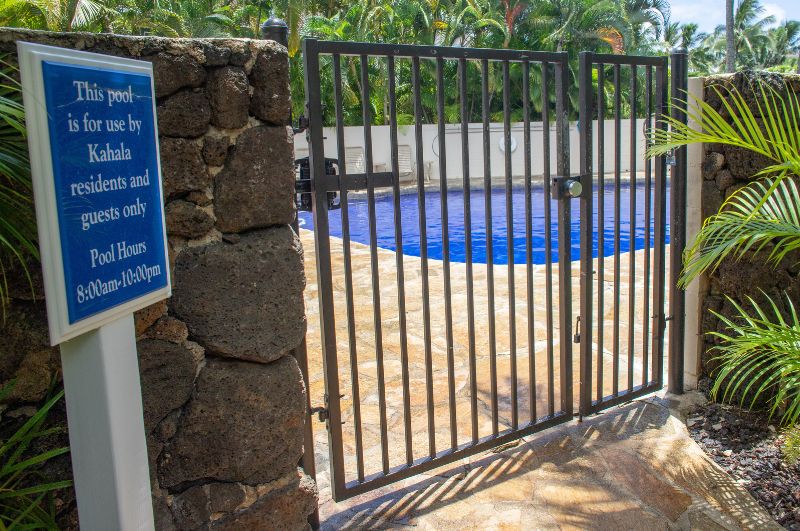 Kahala pool has a gated entrance for use only by Kahala condo guests.