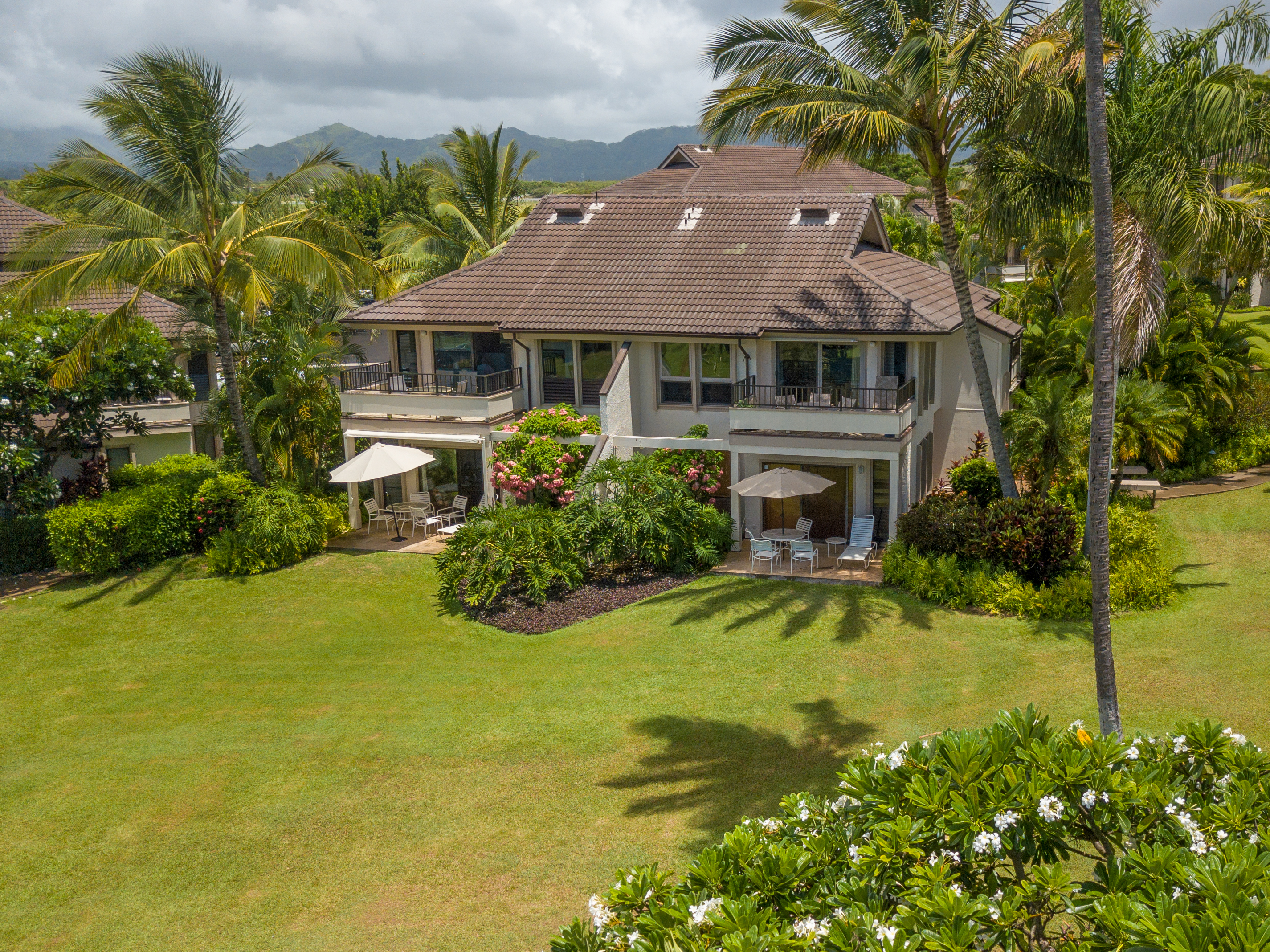 Kahala 312 Aerial showing back mountain and garden views