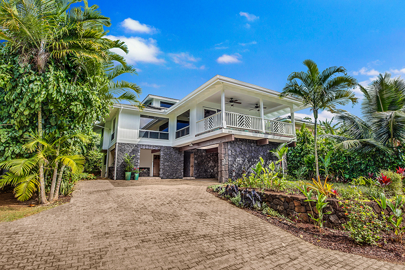 Kahele Kai exterior view, plenty of off-street, private parking at this lovely vacation home.