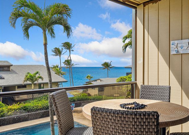 Enjoy breathtaking sunrises and sunsets from the  ocean-view lanai