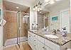 Walk-in shower in the master bedroom bathroom 