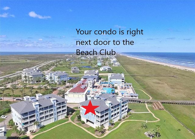 Your condo is right next door to the Beach Club.