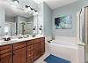 Double sink vanity available in the master bathroom 
