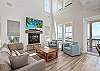 Living room with plenty of comfortable seating. 