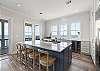 Plenty of counter space and bar seating. 